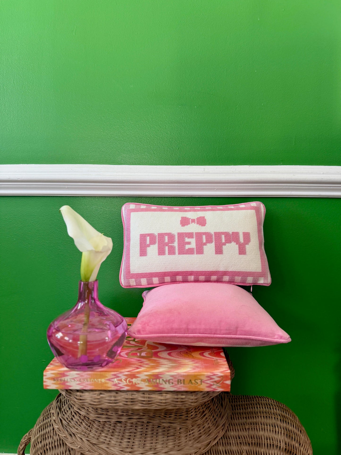 Preppy Needlepoint Pillow