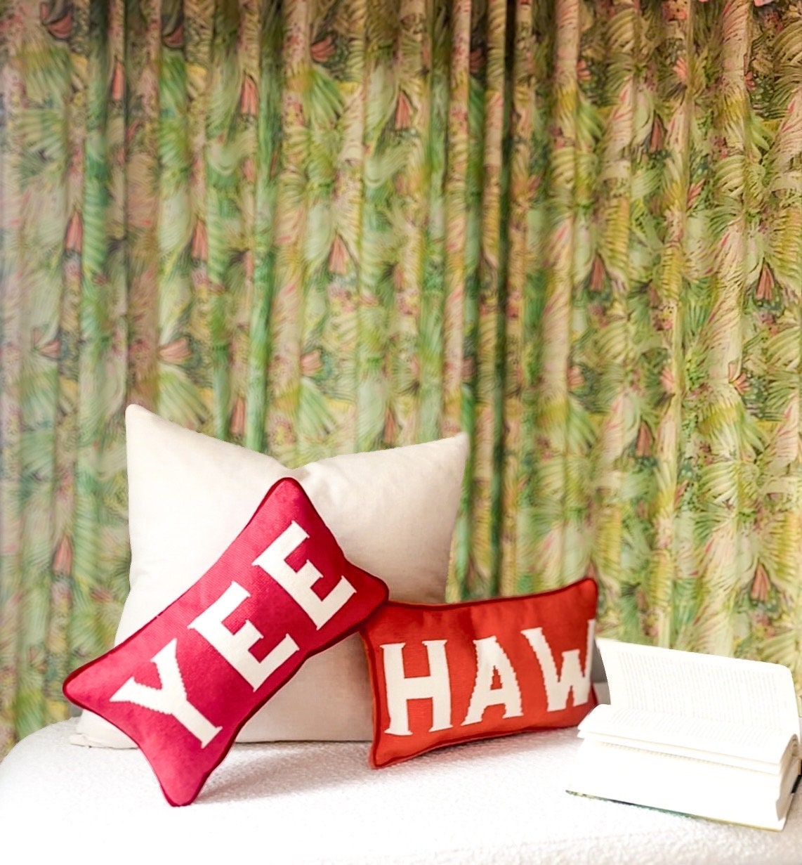 Yee Haw Needlepoint Pillows- Pink
