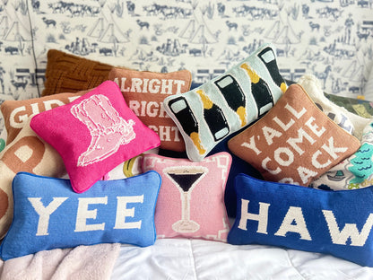 Espresso Martini Needlepoint Pillow