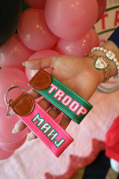 Troop Mahj Needlepoint Keychain