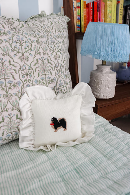 Pomeranian Needlepoint Pillow