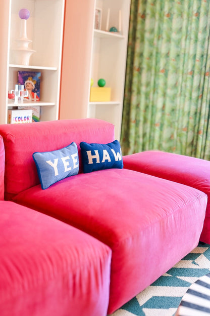 Yee Haw Needlepoint Pillows- Blue