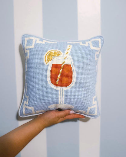 Aperol Spritz Needlepoint Pillow