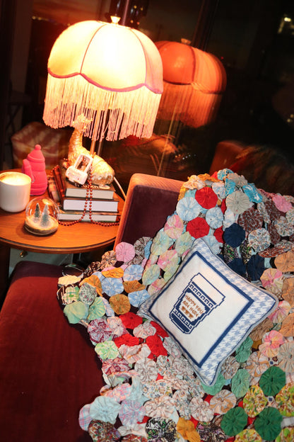 NYC Coffee Cup Needlepoint Pillow