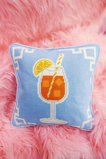 Aperol Spritz Needlepoint Pillow