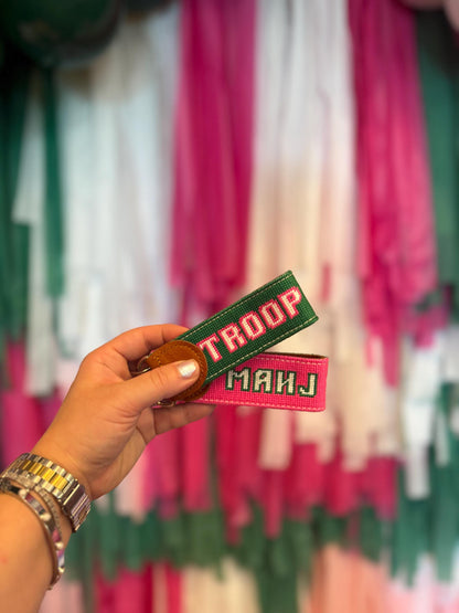 Troop Mahj Needlepoint Keychain