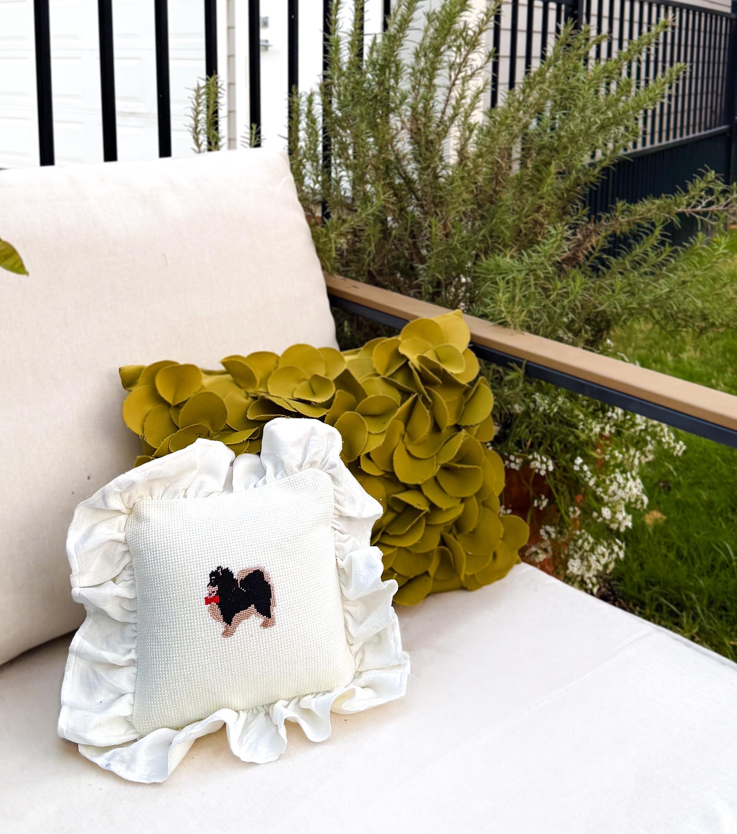 Pomeranian Needlepoint Pillow