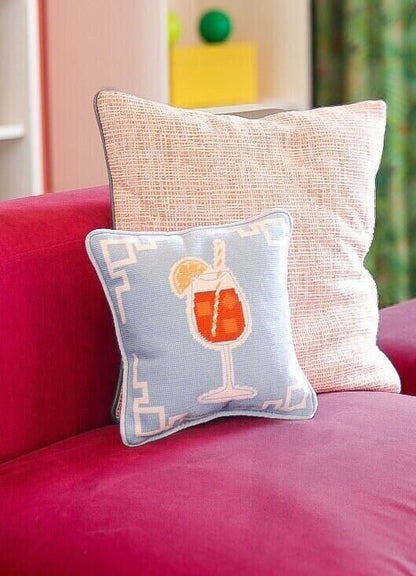 Aperol Spritz Needlepoint Pillow