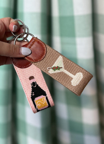 Dirty Martini Needlepoint Keychain