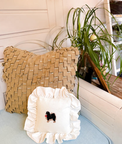Pomeranian Needlepoint Pillow