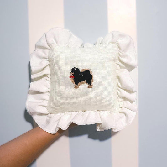 Pomeranian Needlepoint Pillow