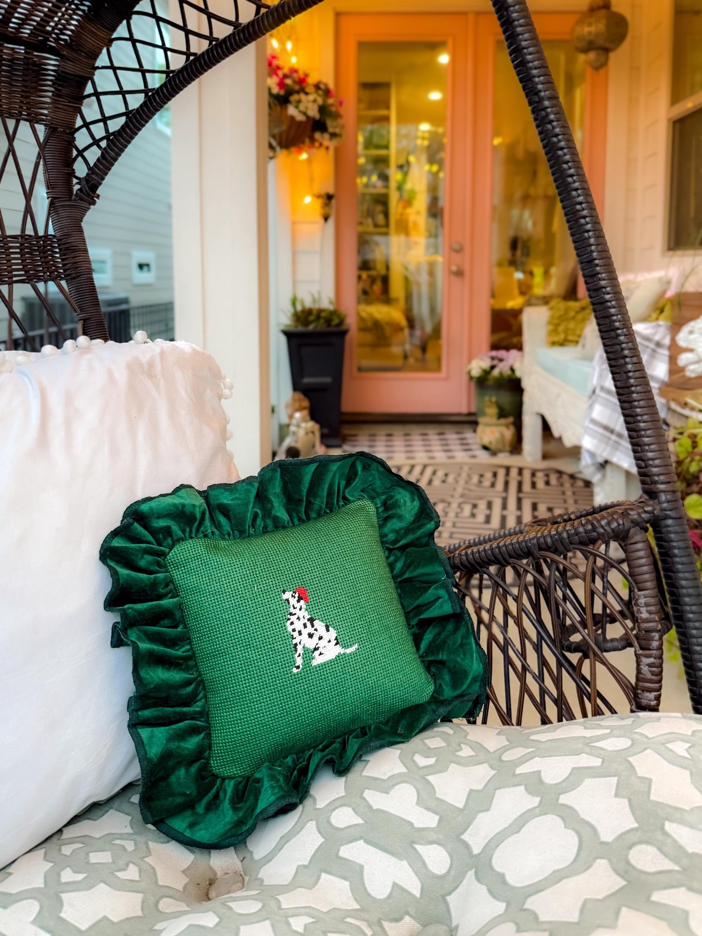 Dalmatian Needlepoint Pillow