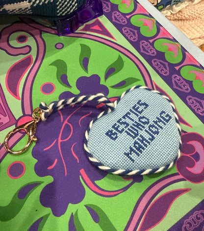 Besties Who Mahjong Needlepoint Bag Charm