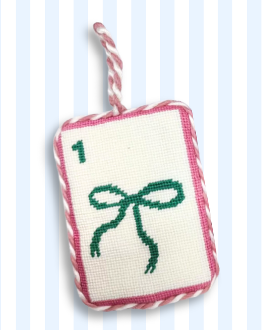 Mahjong Tile Needlepoint Ornament