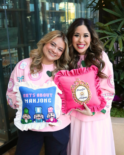 Nuts about Mahjong Needlepoint Pillow