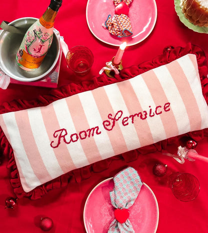 Room Service Needlepoint Pillow