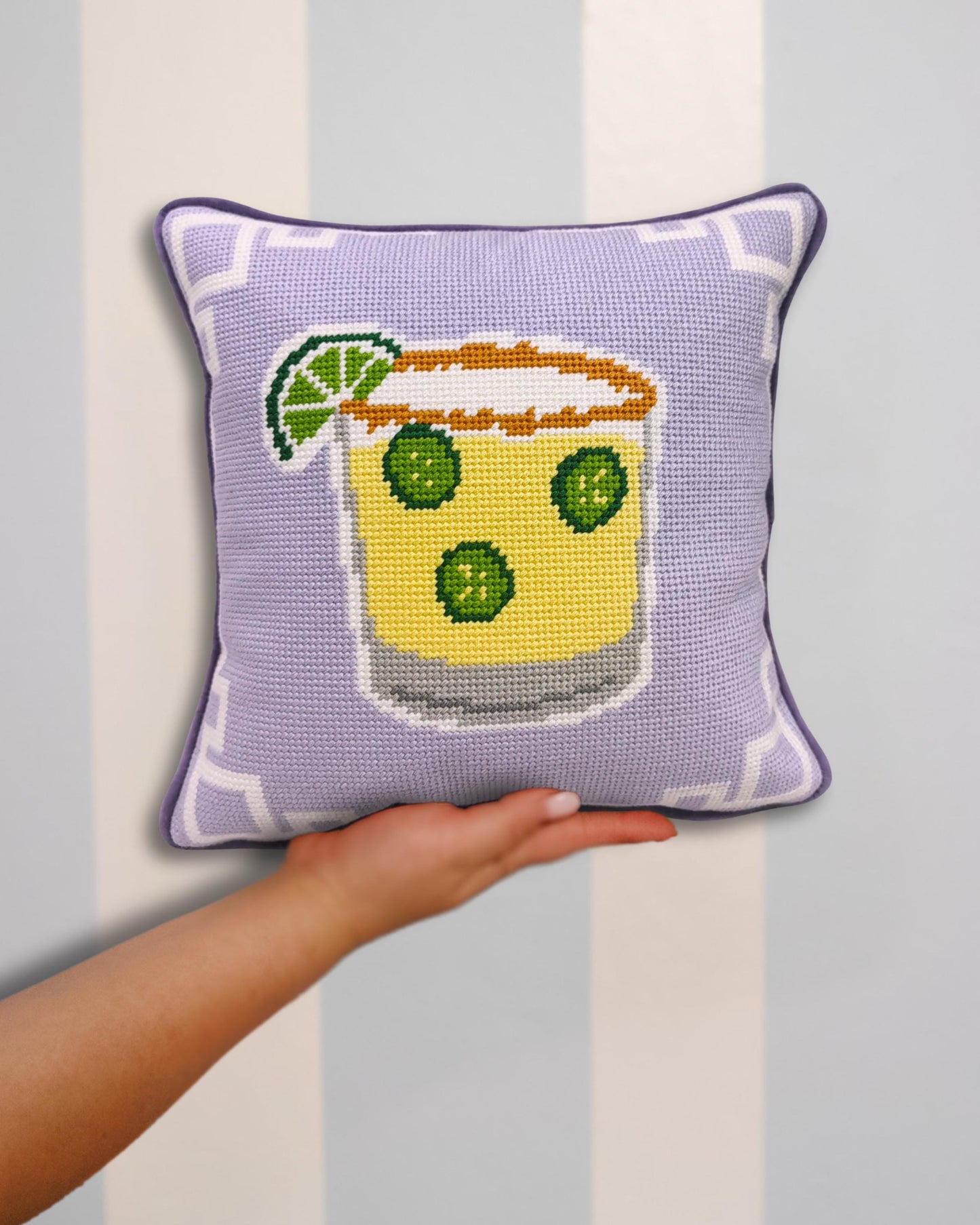 Spicy Margarita Needlepoint Pillow