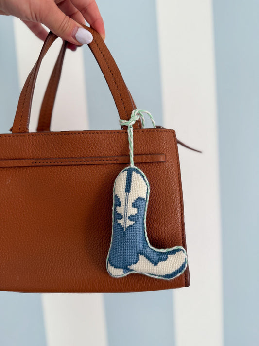 Cowboy Boot Needlepoint Bag Charm