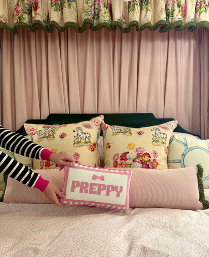 Preppy Needlepoint Pillow